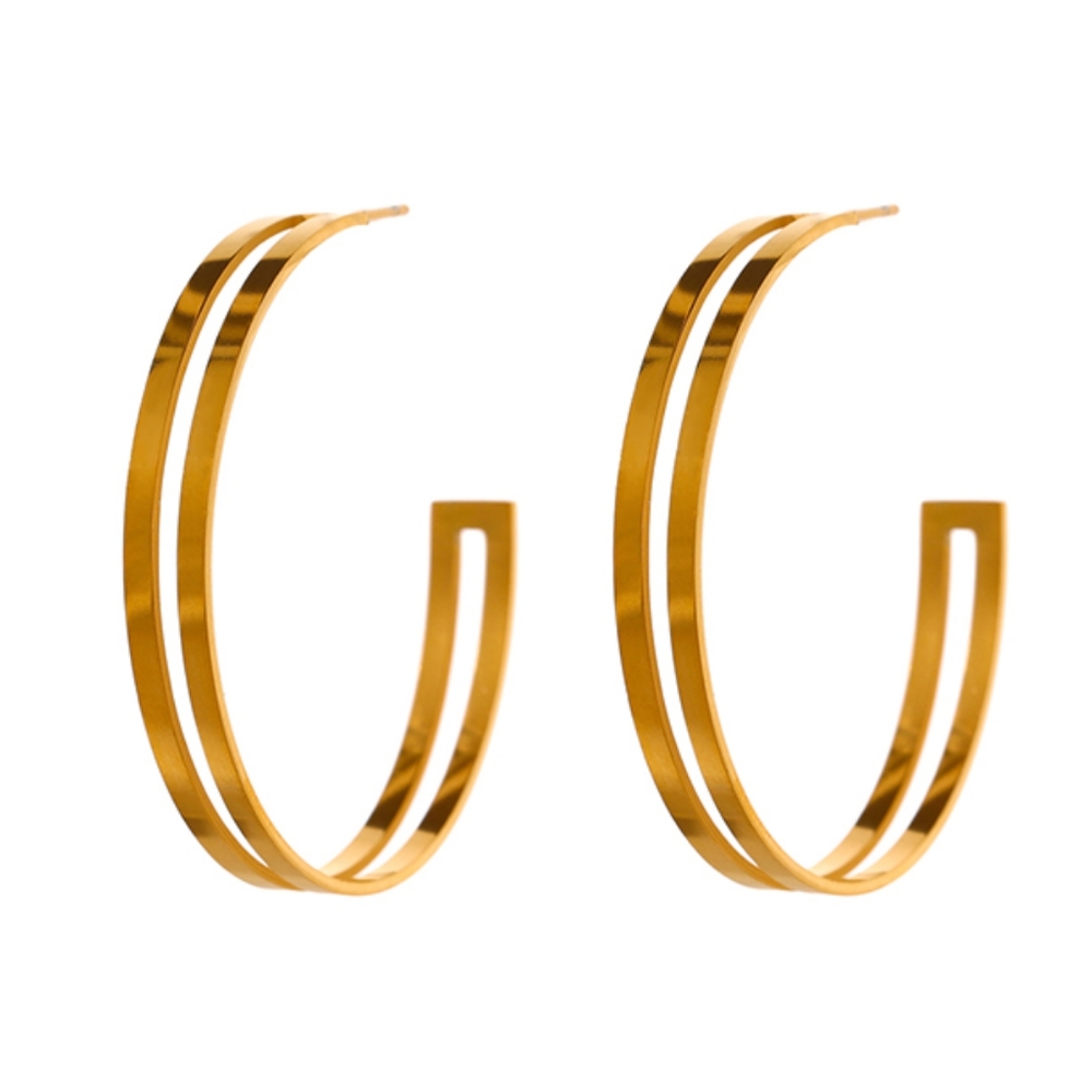 Stylish Round Hoop Earrings - Picture 2 of 5